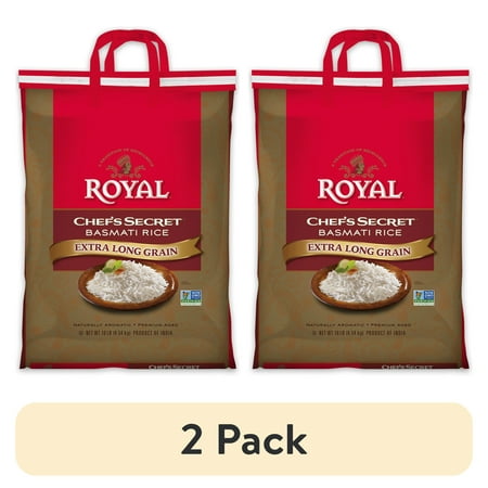 (2 pack) Royal Chef's Secret Extra Long Grain Basmati Rice, 10 Lb Bag