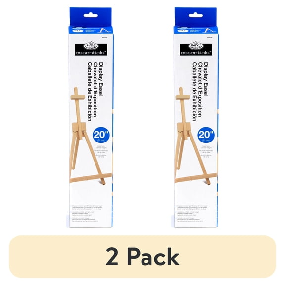(2 pack) Royal & Langnickel - Essentials Adjustable Tabletop Wood Easel, Tripod Display, 20" Max