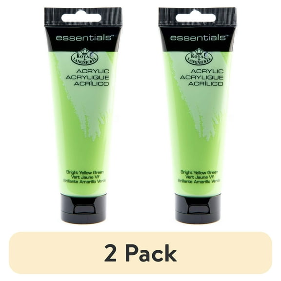 (2 pack) Royal & Langnickel Essentials Acrylic Paint - Bright Yellow Green, 120ml