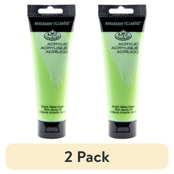 (2 pack) Royal & Langnickel Essentials 120ml Bright Yellow Green Acrylic Artist Paint