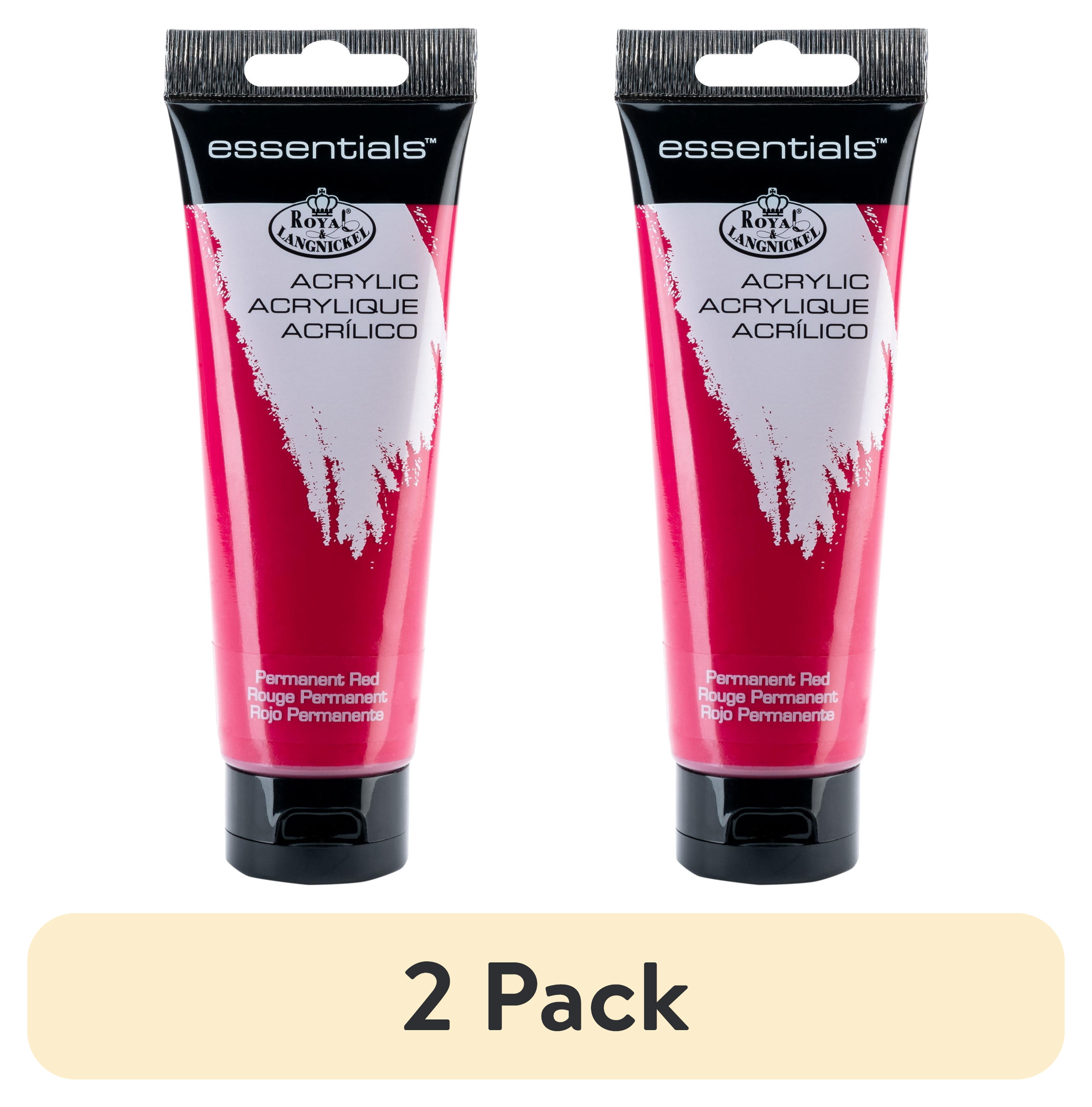 (2 pack) Royal & Langnickel Essentials 120ml Permanent Red Acrylic Artist Paint