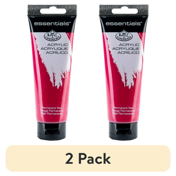 (2 pack) Royal & Langnickel Essentials 120ml Acrylic Paint Tube - Permanent Red