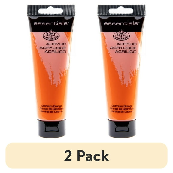 (2 pack) Royal & Langnickel Essentials Acrylic Paint - Cadmium Orange, 120ml