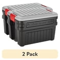 thumbnail image 1 of (2 pack) Rubbermaid 24 Gallon Action Packer Storage Bin, Heavy Duty Plastic, Lockable, Black, Included Lid, 1 of 11