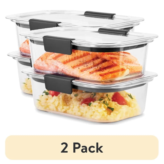 (4 pack) (4 pack) Rubbermaid 3.2 Cup Brilliance Stain-Proof Food Storage Container, Set of 2