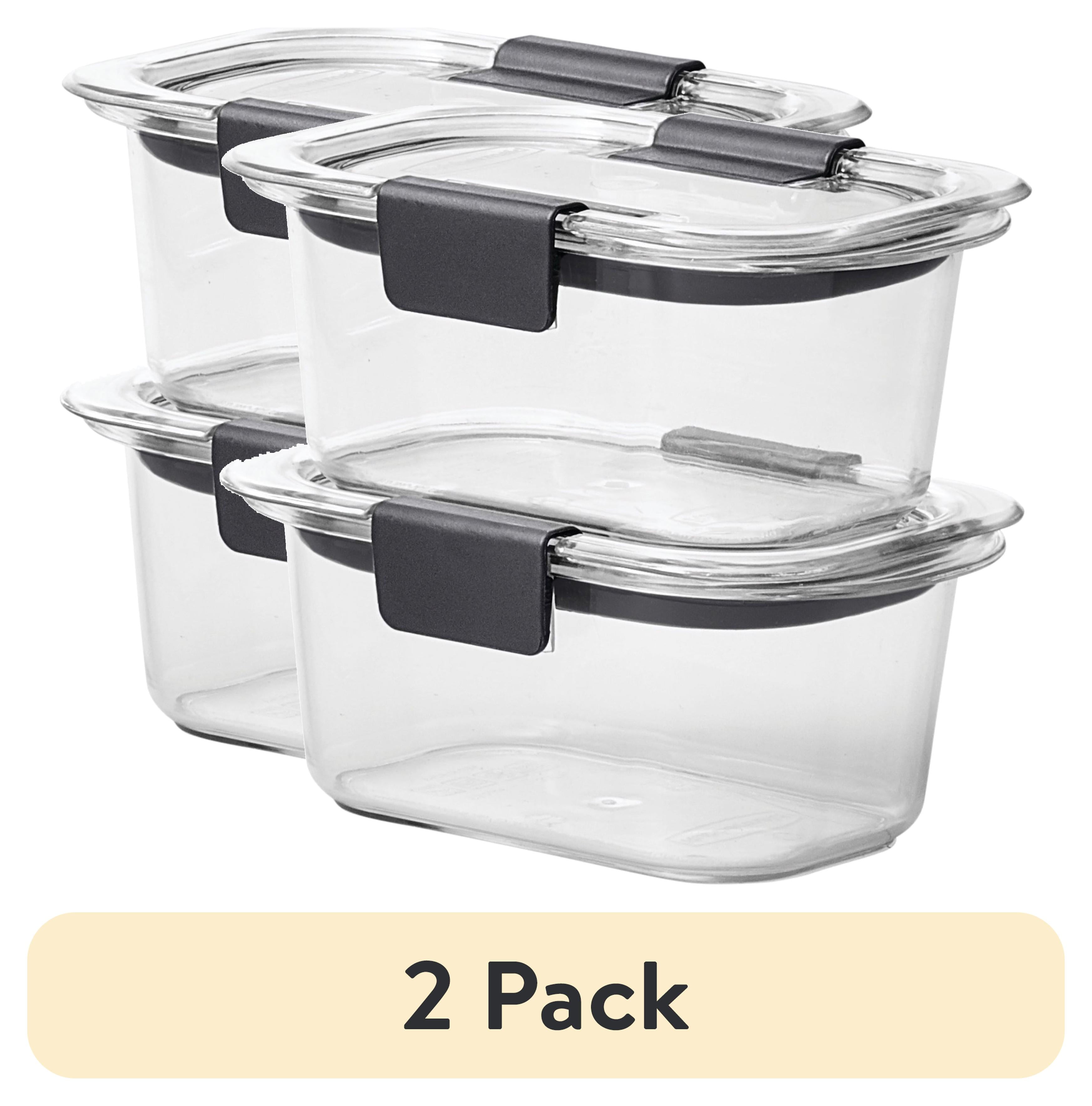 Clear BPA-Free Plastic Meal Prep Storage Containers, Set of 2