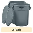 thumbnail image 1 of (2 pack) Rubbermaid Brute 32-Gallon Trash Can with Lid, Grey, 1 of 9