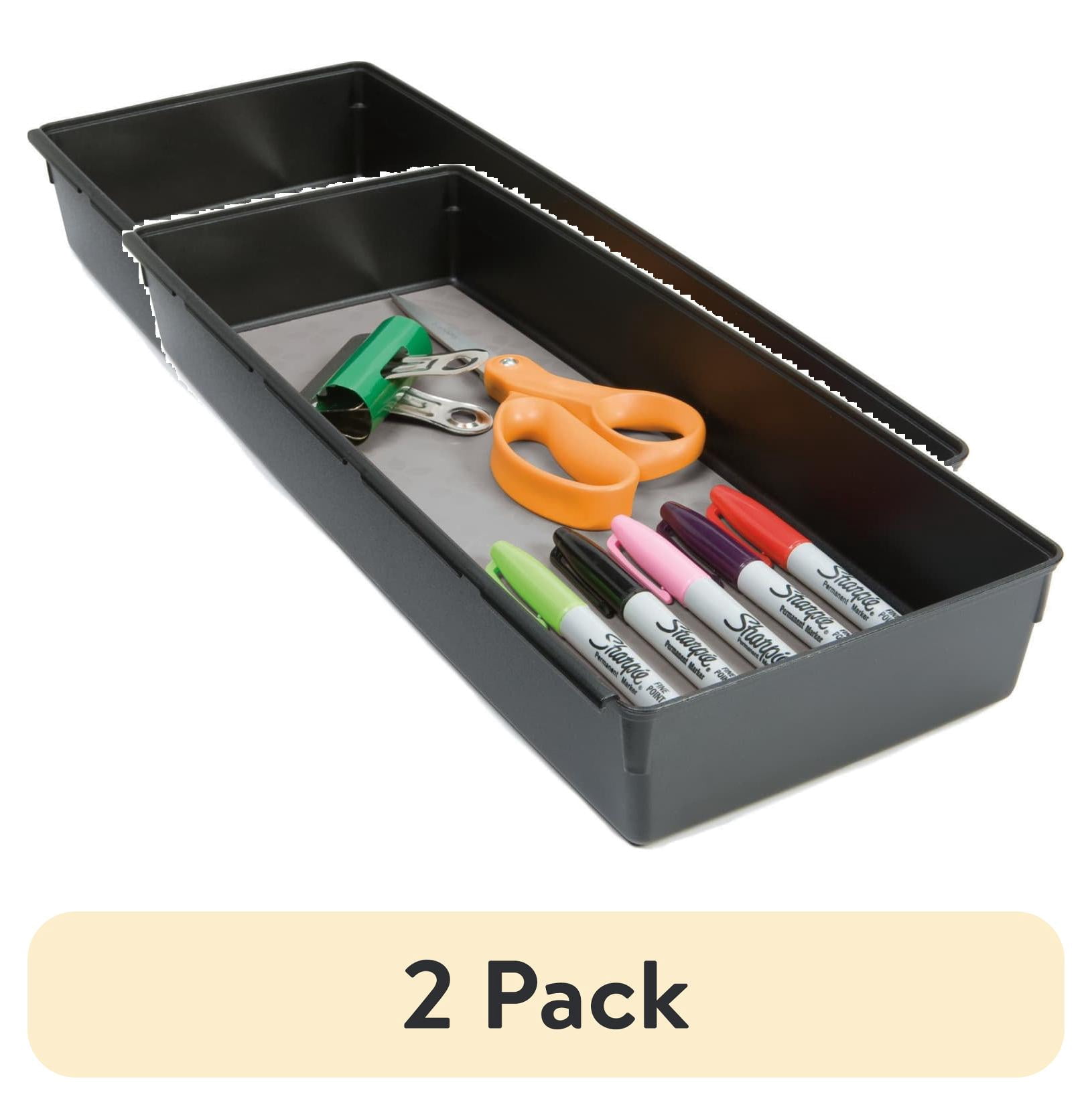 (2 pack) Rubbermaid, Drawer Organizer, Gray, 6 x 15 x 2 inches