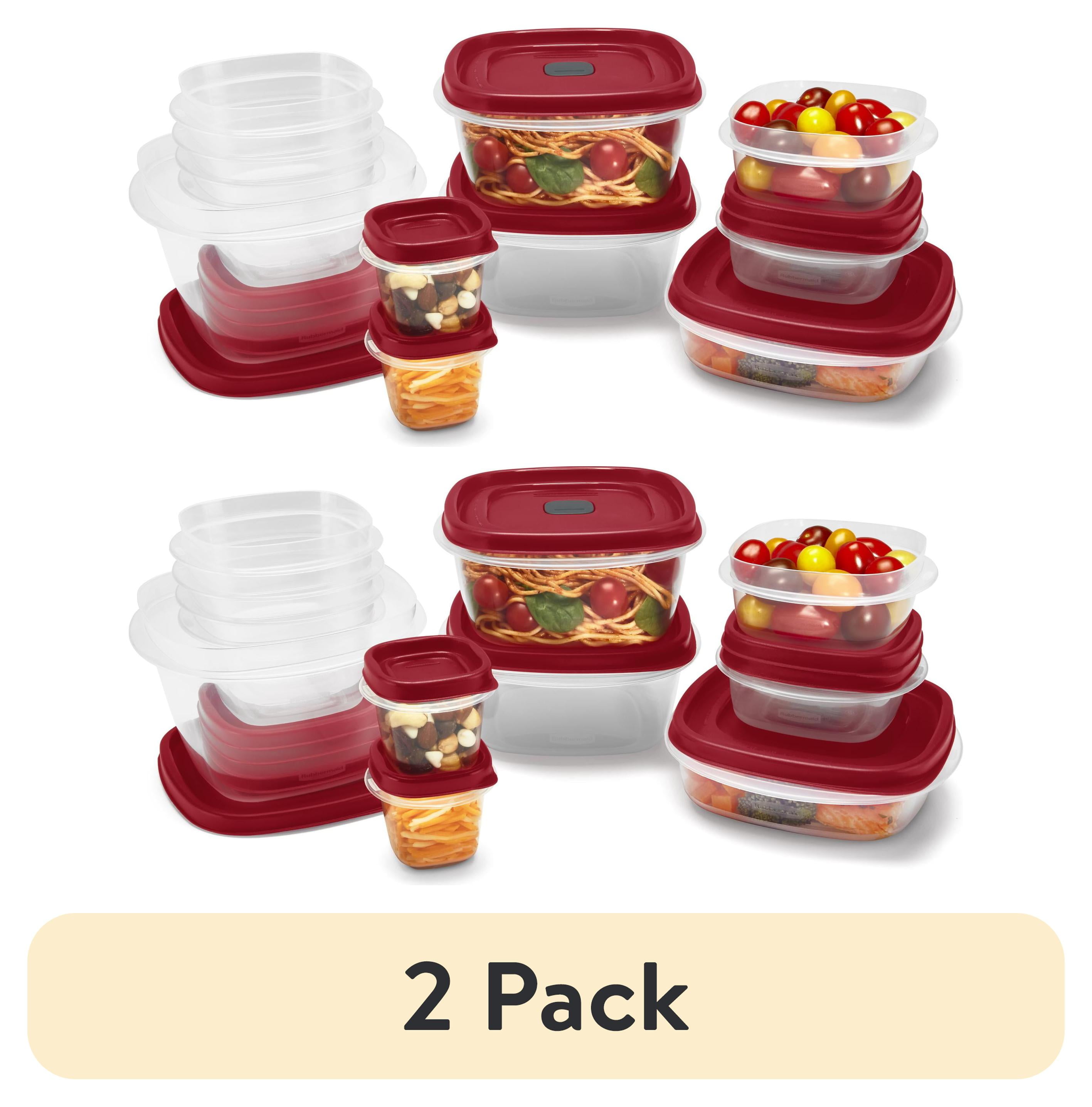 Red BPA-Free Plastic Meal Prep Food Storage Set