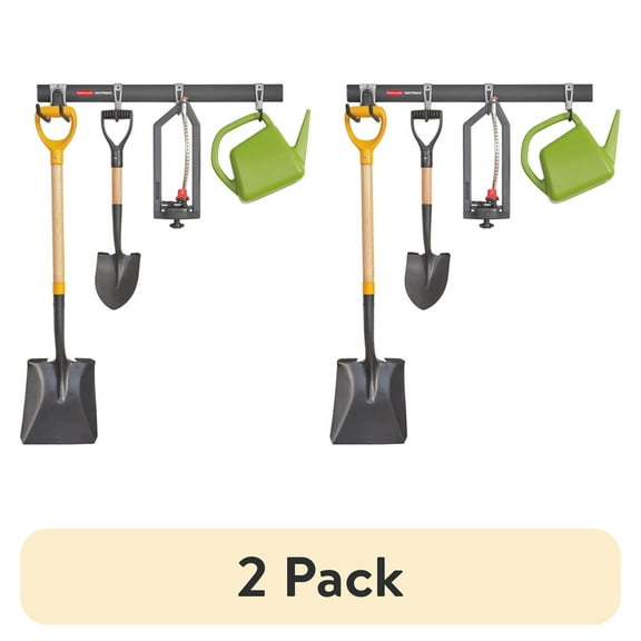 (2 pack) Rubbermaid Garage FastTrack 5-Piece Starter Kit, Black/Grey