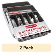 (2 pack) Rubbermaid Silverware Organizer, Large, Grey