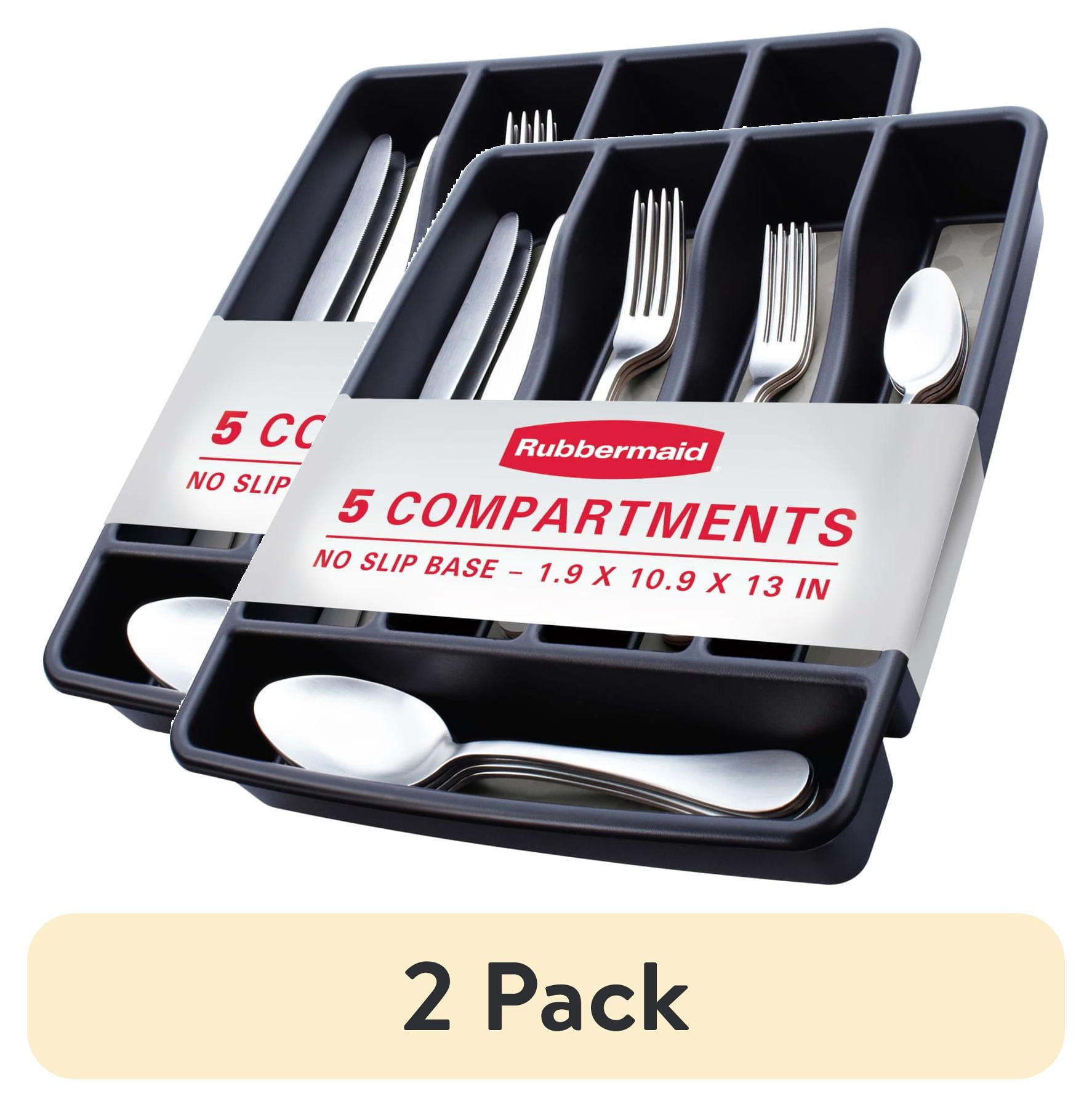 (2 pack) Rubbermaid, Silverware Organizer, Small, Black