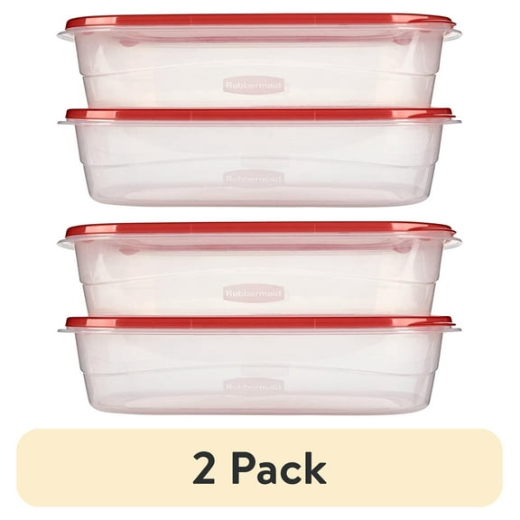 (2 pack) Rubbermaid TakeAlongs Serving Bowl Food Storage Containers 15.7 Cup Tint Chili 2 Count