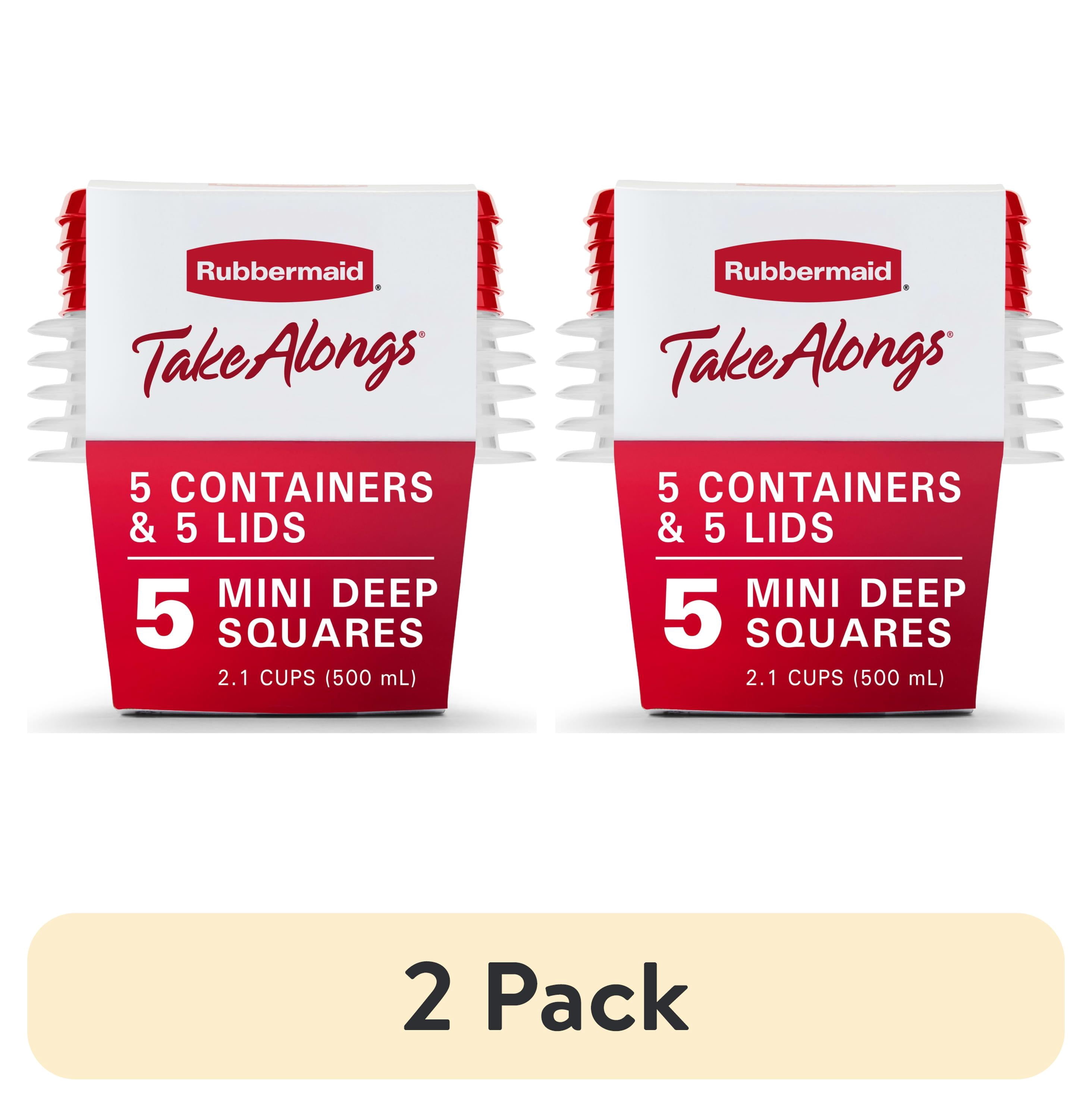 (2 pack) Rubbermaid 2.1 cups Clear Food Storage Container 5 pk