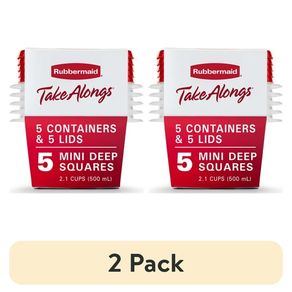 (2 pack) Rubbermaid 2.1 cups Clear Food Storage Container 5 pk