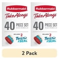 thumbnail image 1 of (2 pack) Rubbermaid TakeAlongs 40 Piece Food Storage Set, Red, Total of 12.6 Qts, 1 of 7