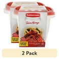 thumbnail image 1 of (2 pack) Rubbermaid TakeAlongs 7.0-Cup Extra Deep Square Food Storage Containers, Ruby Red, 2 pack, 1 of 6