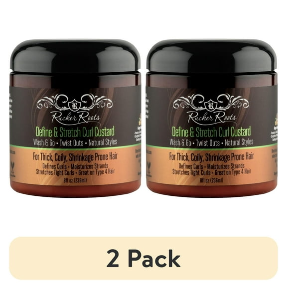 (2 pack) Rucker Roots GTC Define & Stretch Curl Custard, Moisturizing, 8oz, All Hair Type, Unisex