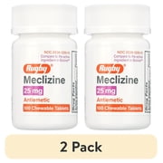 2 pack Rugby Meclizine 25 mg - 100 Chewable Tablets