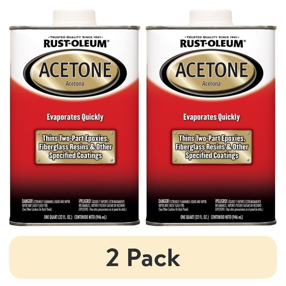 (2 pack) Rust-Oleum Automotive Acetone-248667, Quart