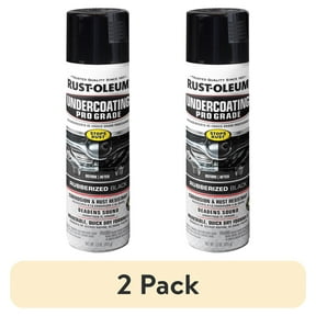 (2 pack) Black, Rust-Oleum Automotive Rubberized Undercoating Matte Spray Paint-248656, 15 oz