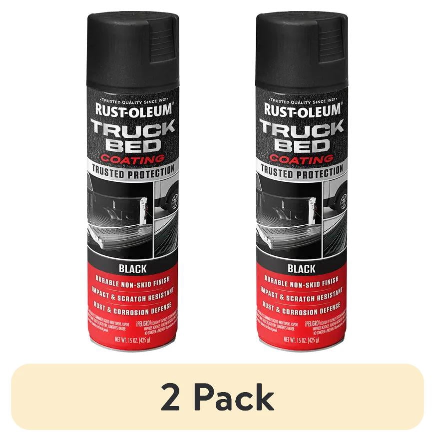 (2 pack) Black, Rust-Oleum Automotive Truck Bed Coating Spray Paint-248914, 15 oz