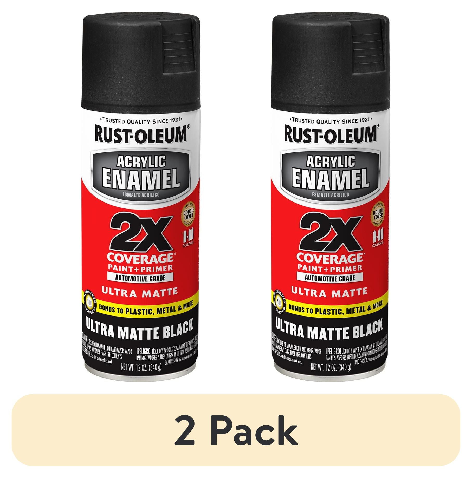 Rust-Oleum Black Matte Spray Paint 2X Acrylic Enamel Automotive,