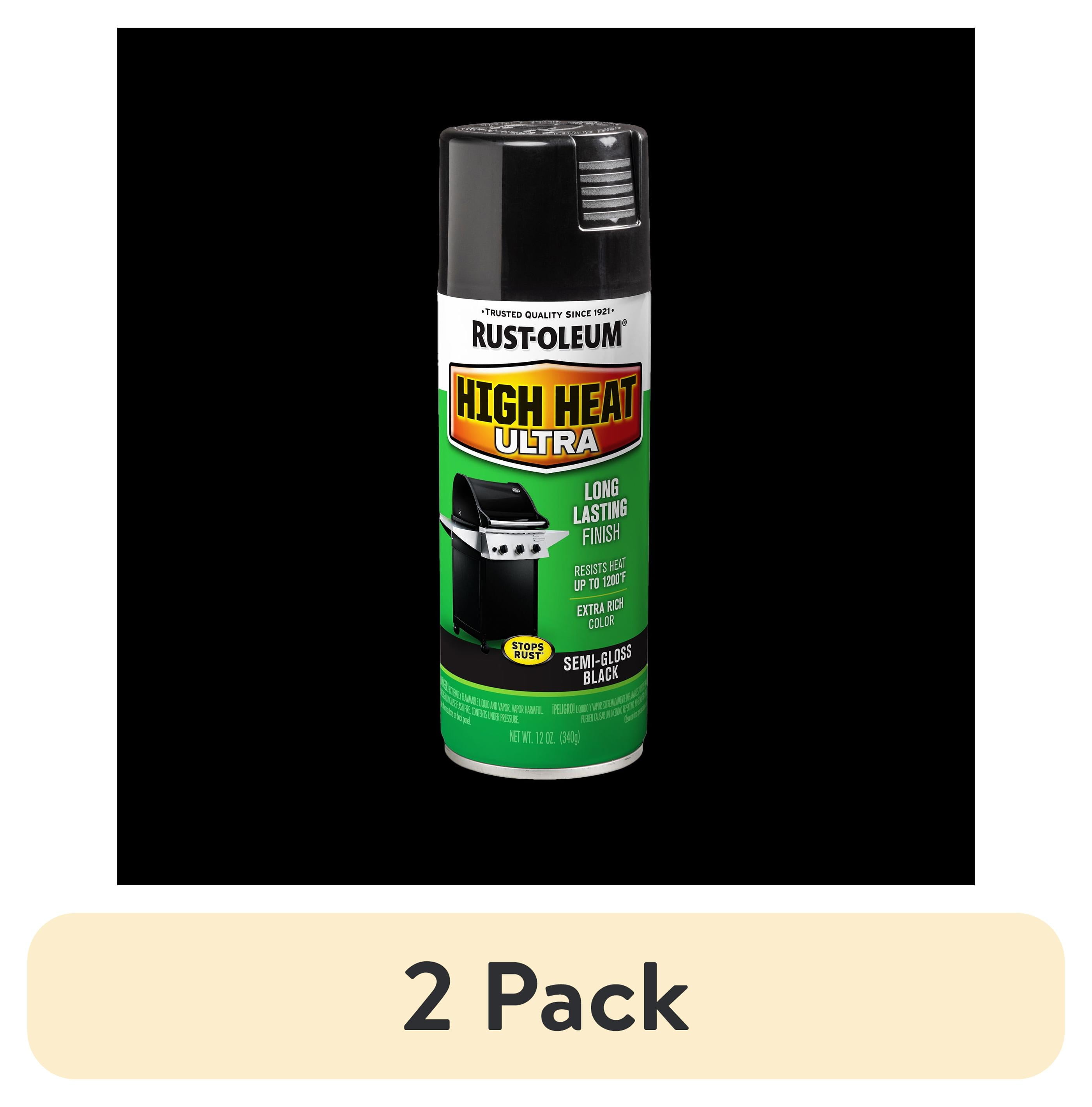 (2 pack) Rust-Oleum Specialty High Heat Ultra Black Spray Paint-241169, 12 oz