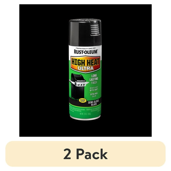(2 pack) Rust-Oleum Specialty High Heat Ultra Black Spray Paint, 12 oz