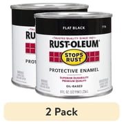 2 pack Rust-Oleum  Stops Rust  Flat Black Oil-Based Protective Enamel 8 fl. oz. Can