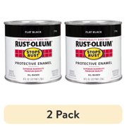 (2 pack) Rust-Oleum® Stops Rust® Flat Black Oil-Based Protective Enamel 8 fl. oz. Can