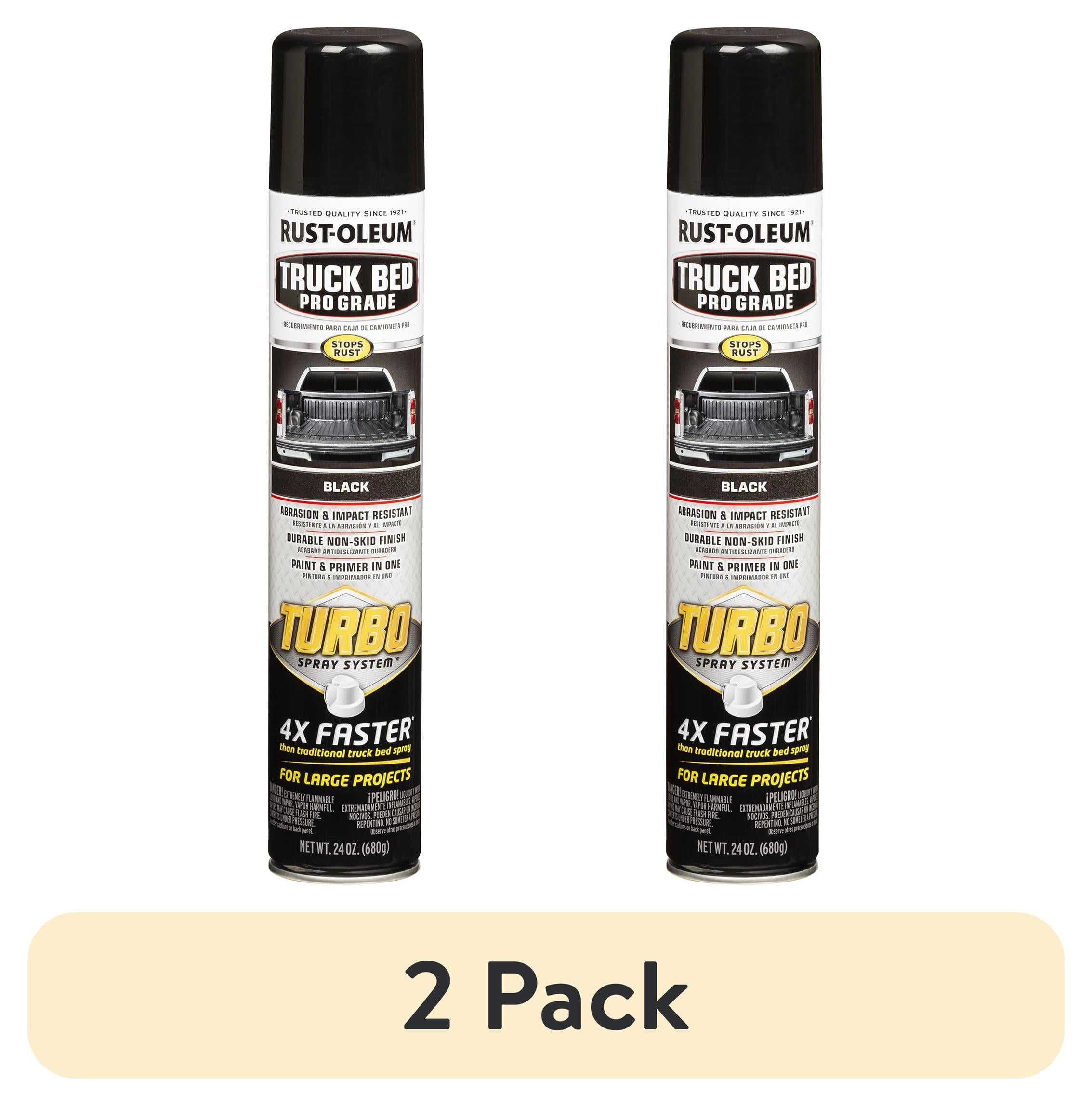 (2 pack) Rust-Oleum Stops Rust Turbo Automotive Flat Textured Truck Bed Spray Paint, Black, 24 oz