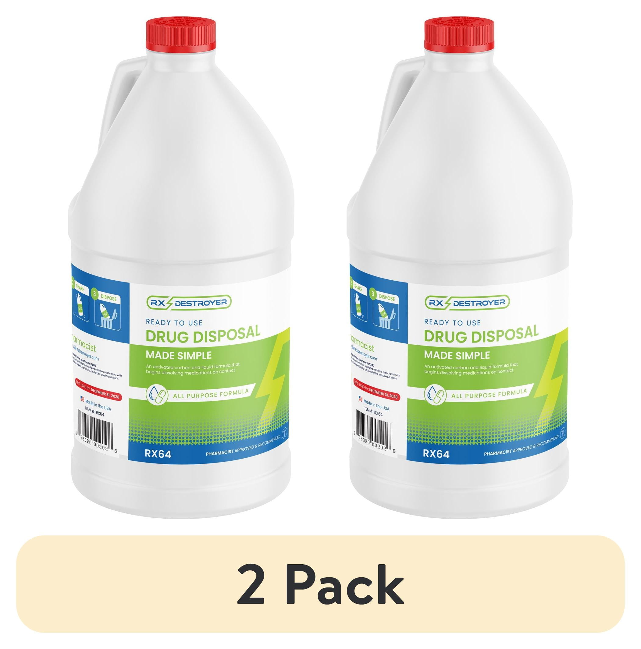 (2 pack) Rx Destroyer All-Purpose 64 oz. Drug Disposal System RX64 ...
