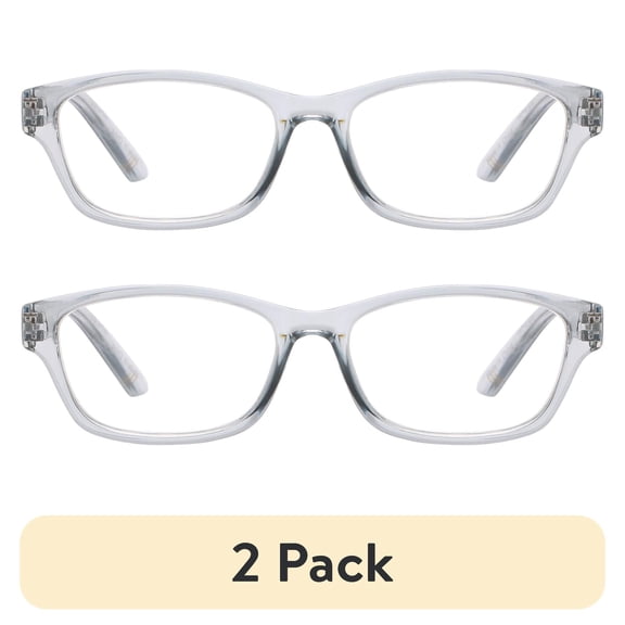 (2 pack) Rz by Rachel Zoe Womens Cateye Reading Glasses with Case, Black/Light Crystal Teal, Joni +3.00