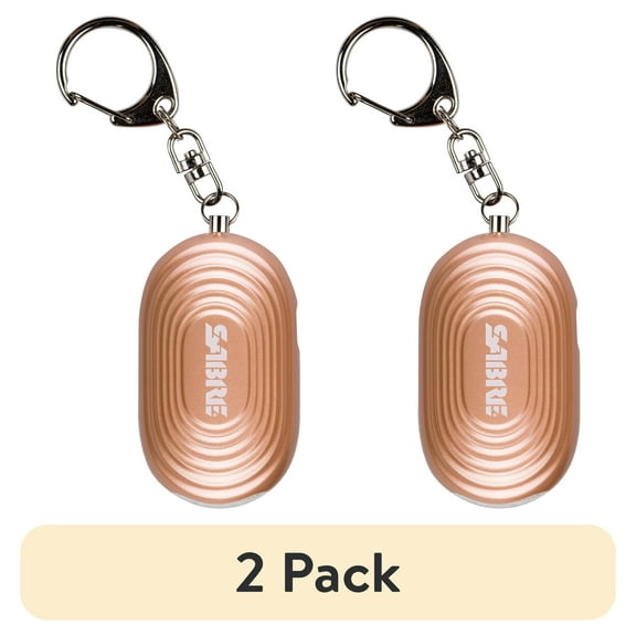 (2 pack) SABRE 2-in-1 Personal Alarm with LED Light, Auto Keychain, 2.5 in x 1.5 in x 1.5 in, Rose Gold, 1 Ct