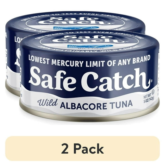 (2 pack) Safe Catch Wild Albacore Tuna, 5 oz Can – Mercury-Tested Canned Tuna for Salads, Sandwiches, and Meal Prep