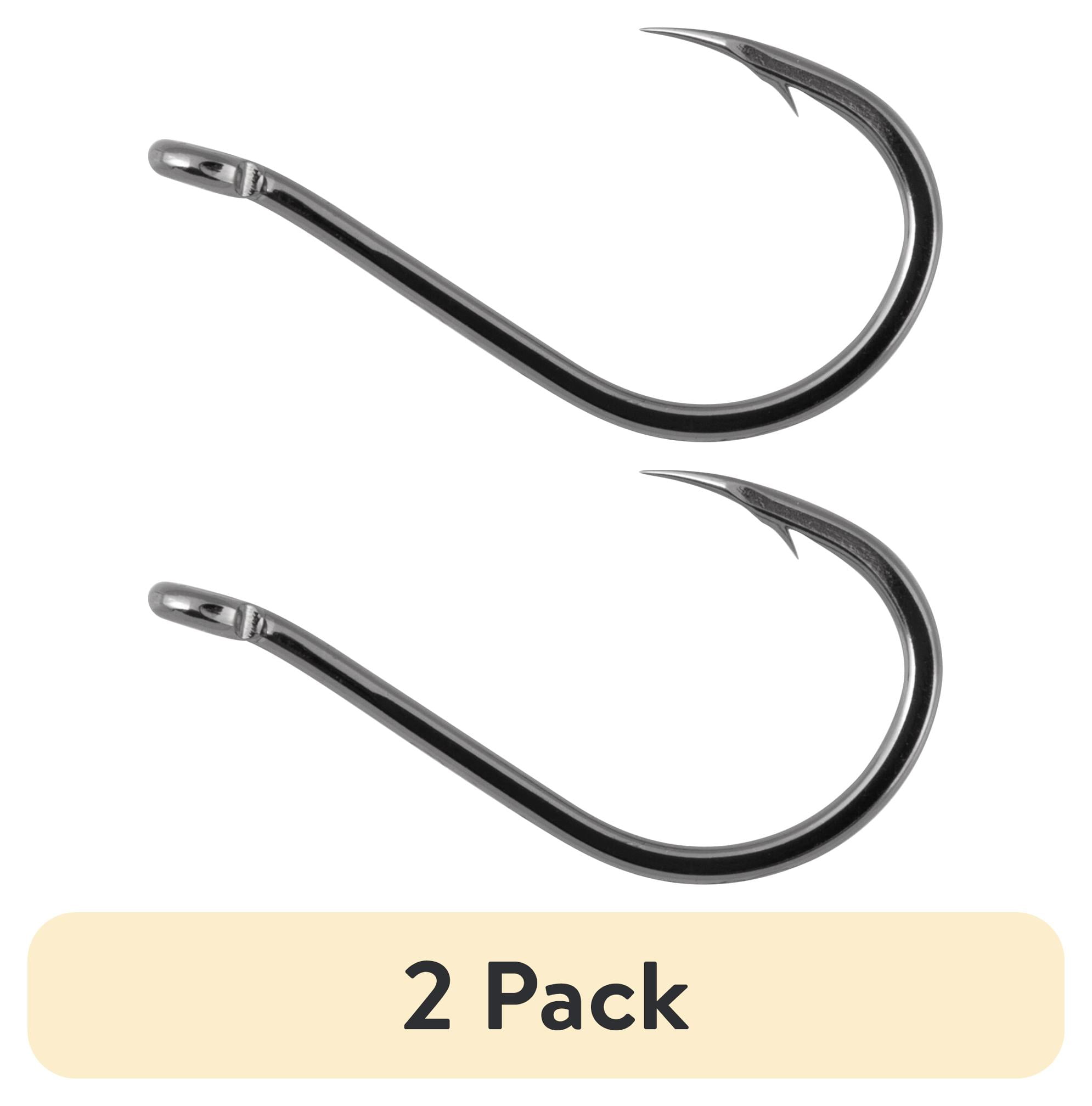 (2 pack) Tsunami SaltX Offset Light Circle Fishing Hook, Size 2/0, Black Nickel