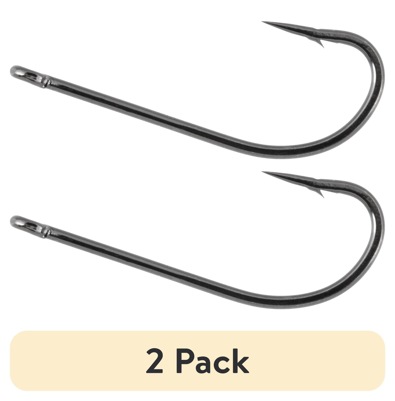 (2 pack) Saltx 2X Long Shank J‑Hook Size 6/0 – Black Nickel Finish
