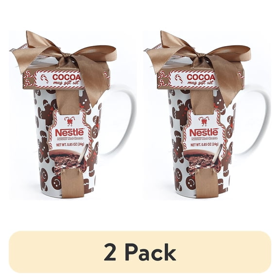 (2 pack) SCM Designs Gingerbread Man Latte Mug with Nestle Cocoa Gift