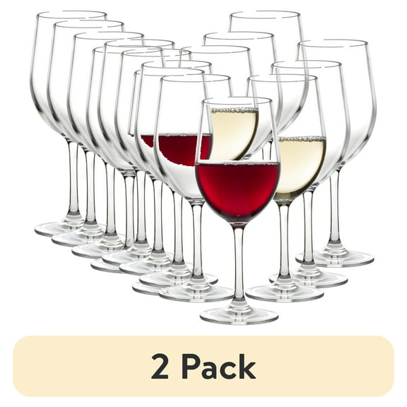 (2 pack) SCS Direct 12 oz 100% Tritan Shatterproof Stemmed Wine Glass (Set of 8)