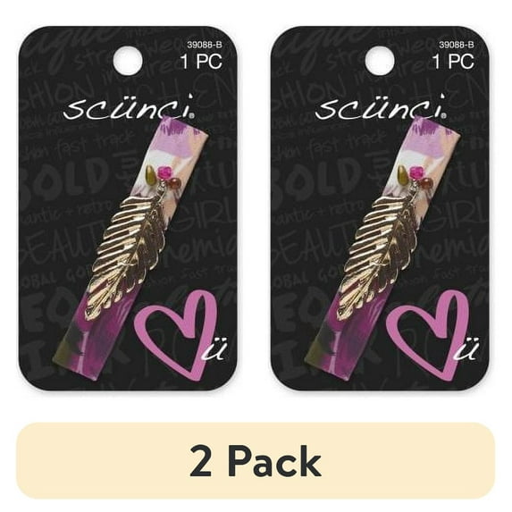 (2 pack) SCUNCI LUV U PRINTED AUTO CLA