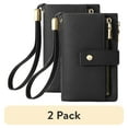 thumbnail image 1 of (2 pack) SENDEFN Small Womens Wallet Leather Bifold Card Holder RFID Blocking with Zipper Coin Pocket, 1 of 9