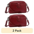 thumbnail image 1 of (2 pack) SENDEFN Women's Genuine LeatherCrossbody Handbag, 1-Wine Red, 1 of 8
