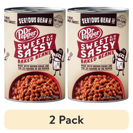 (2 pack) SERIOUS Bean Co Sweet and a Bit Sassy Dr Pepper Baked Beans, 16 Oz Can