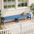 thumbnail image 1 of (2 pack) SERWALL 2-Person Outdoor Bench Backless, HDPE Patio Bench Weather-Resistant, 700 Lbs Weight Capacity Garden Bench, Wood-Like Low Maintenance for Yard, Porch & Backyard, Blue, 1 of 14