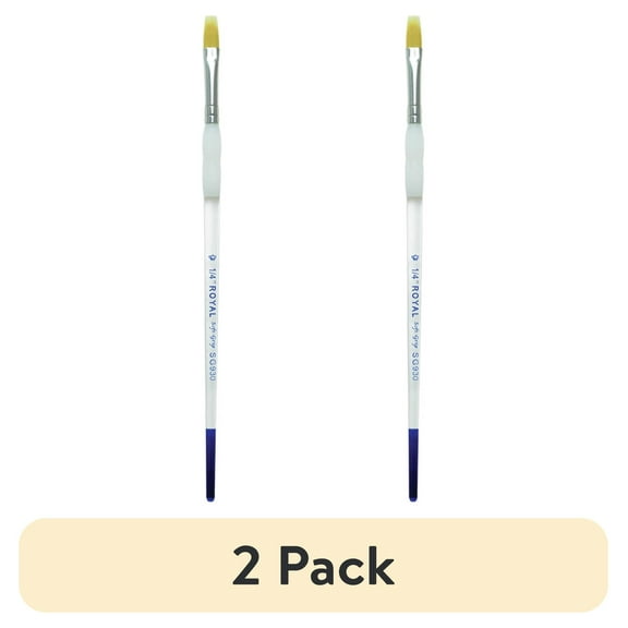 (2 pack) SG930 Series | Soft-Grip™ Standard Handle Gold Taklon Filbert Comb Brush