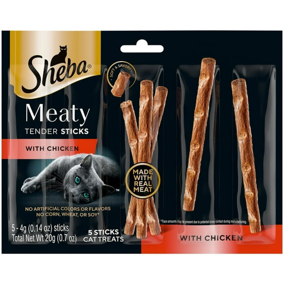 (2 pack) Sheba Meaty Tender Sticks with Chicken Cat Treats , 0.14 oz, 5 Count