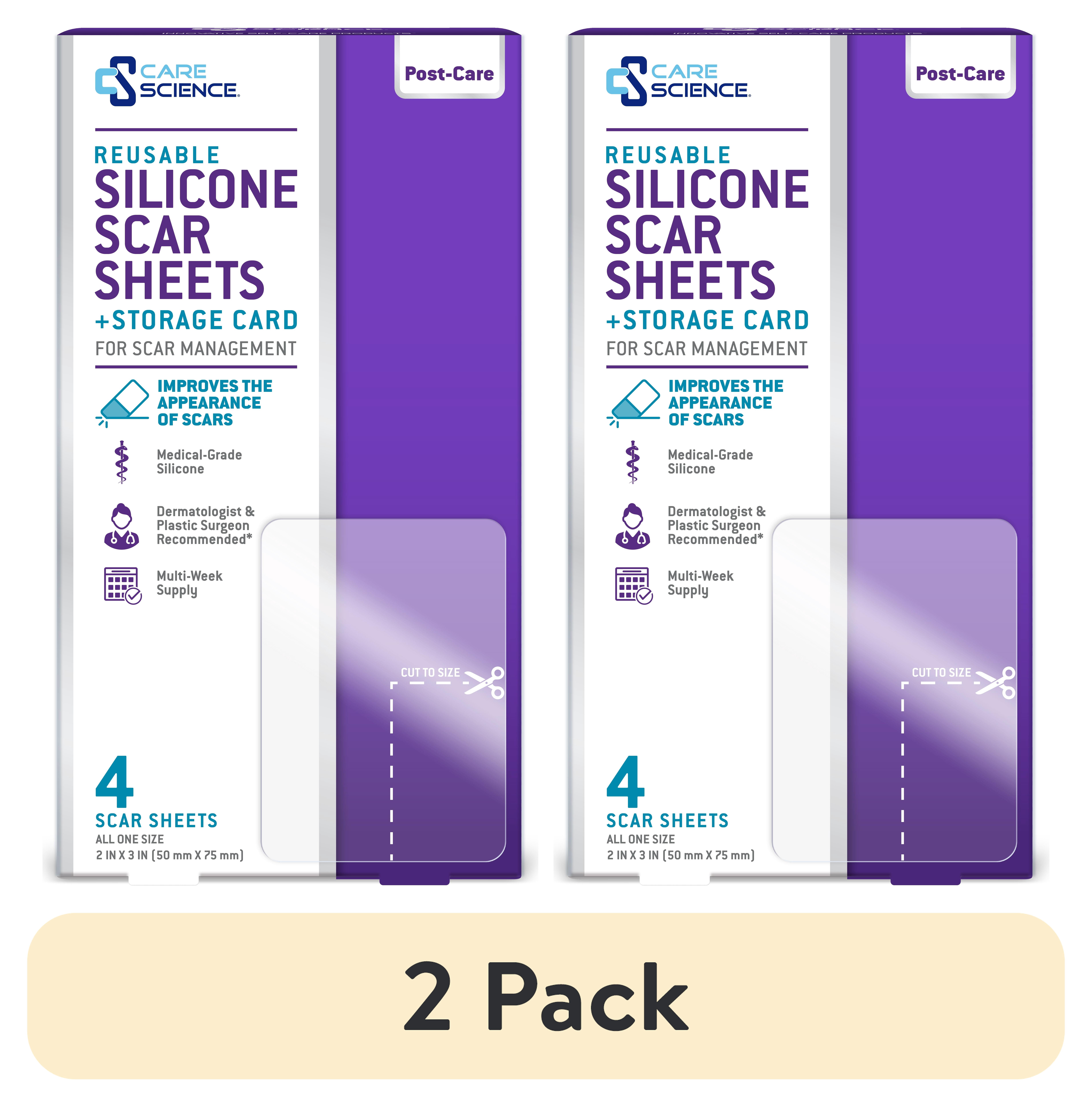 (2 pack) SILICONE SCAR SHEET 2 X 3IN 4CT
