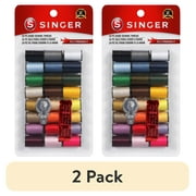 (2 pack) SINGER 100% Polyester Hand Sewing Thread, Assorted Colors, 10 Yds Each - 24 Count