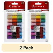 (2 pack) SINGER Mercerized Cotton Hand-Sewing Thread Pack, 24 Assorted Colors, 10 Yards Each